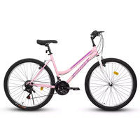VTT Okak 24/26 pouces avec cadre en acier au carbone, vélo adulte avec système 21 vitesses et double frein en V, vélo de saleté pour adultes et adolescents