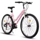 Okak 24/26IN Mountain Bike with Carbon Steel Frame, Adult Bike with 21-Speed System and Dual V-Brake, Kids Dirt Bike for Adult and Teens