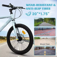 Vélo enfant Okak 20" avec 7 vitesses et cadre en acier, vélo enfant avec double freins à disque et pneus de 1,75", vélos cruiser pour garçons et filles