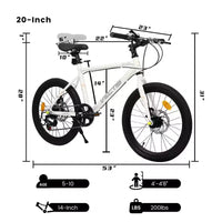 Vélo enfant Okak 20" avec 7 vitesses et cadre en acier, vélo enfant avec double freins à disque et pneus de 1,75", vélos cruiser pour garçons et filles