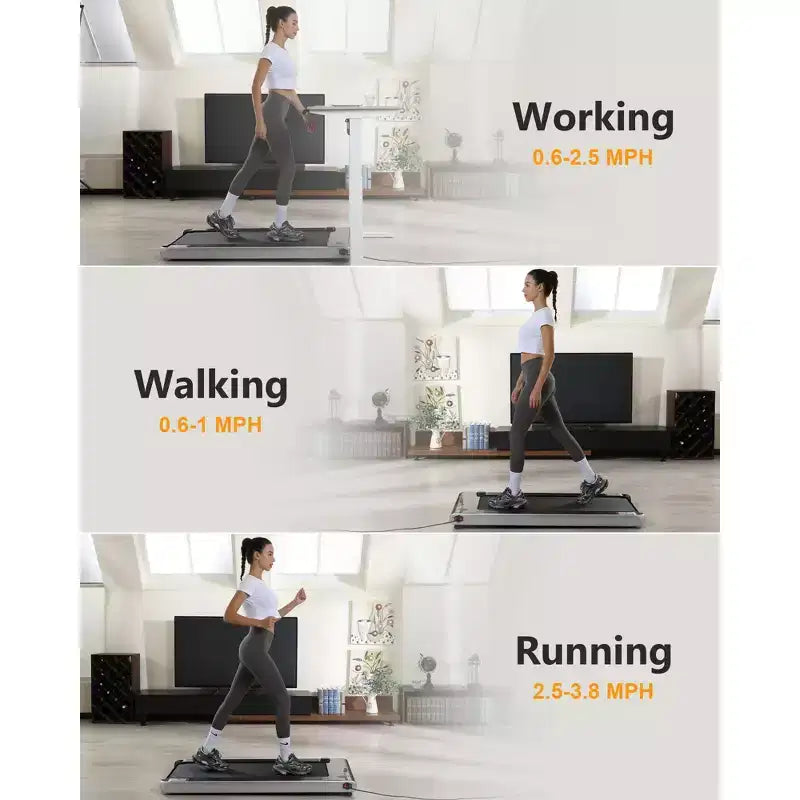 Tapis de marche COZONY avec inclinaison et télécommande, tapis de course de 2,25 CV sous le bureau pour la maison et le bureau