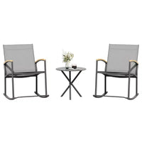Celebalcony Ensemble de bistrot extérieur à bascule 3 pièces, petit salon de jardin en tissu Textilène avec table pour pelouse, jardin, balcon, bord de piscine