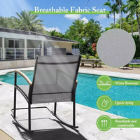 Celebalcony Ensemble de bistrot extérieur à bascule 3 pièces, petit salon de jardin en tissu Textilène avec table pour pelouse, jardin, balcon, bord de piscine