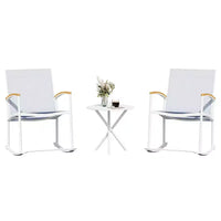 Celebalcony Ensemble de bistrot extérieur à bascule 3 pièces, petit salon de jardin en tissu Textilène avec table pour pelouse, jardin, balcon, bord de piscine
