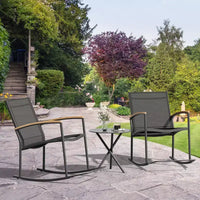 Celebalcony Ensemble de bistrot extérieur à bascule 3 pièces, petit salon de jardin en tissu Textilène avec table pour pelouse, jardin, balcon, bord de piscine