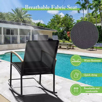 Celebalcony Ensemble de bistrot extérieur à bascule 3 pièces, petit salon de jardin en tissu Textilène avec table pour pelouse, jardin, balcon, bord de piscine