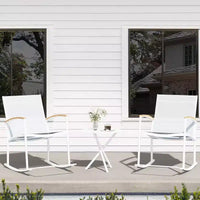 Celebalcony Ensemble de bistrot extérieur à bascule 3 pièces, petit salon de jardin en tissu Textilène avec table pour pelouse, jardin, balcon, bord de piscine