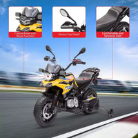 Moto électrique 12V pour enfants avec roulettes d'apprentissage - vélo à enfourcher à batterie avec musique et design réaliste pour enfants de 3 à 8 ans, à enfourcher tout-terrain