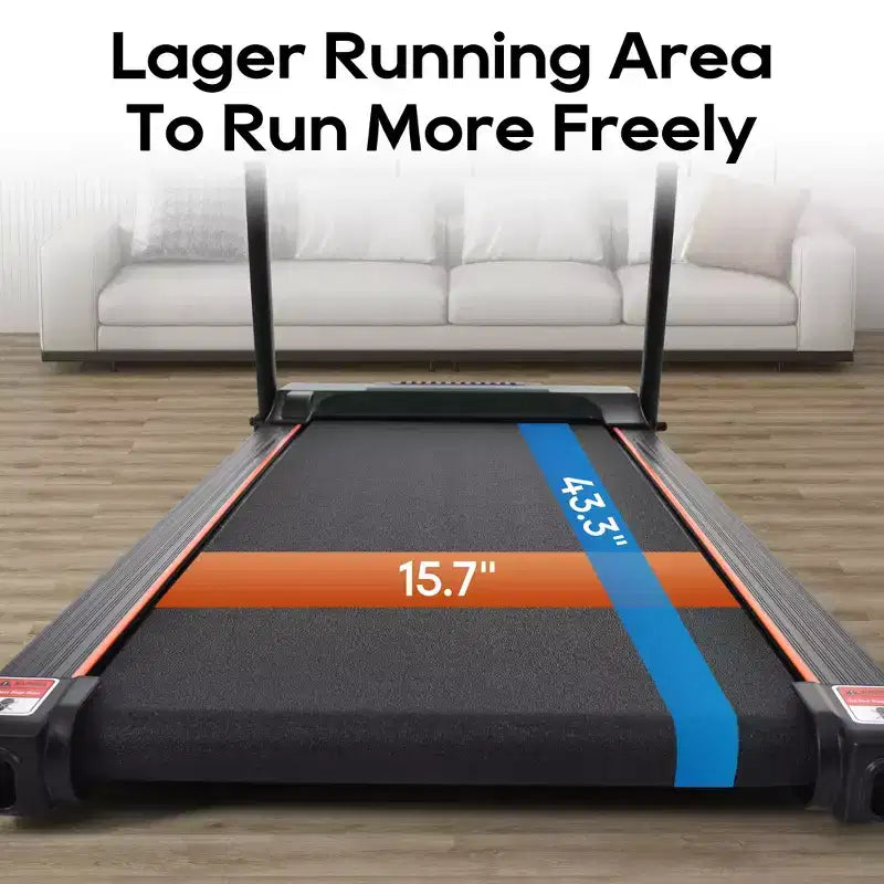 Tapis de Course Pliant pour la Maison avec Inclinaison et Capteur de Fréquence Cardiaque, Moteur Silencieux de 2,5 CV, Recharge USB, Machine de Course/Marche Portable, Capacité de 136 kg