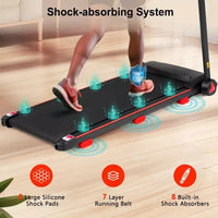 Tapis de course pliable pour la maison, moteur silencieux 2,5 CV, inclinaison, capteur de fréquence cardiaque, chargement USB, haut-parleur Bluetooth, 6 amortisseurs, capacité de 136 kg