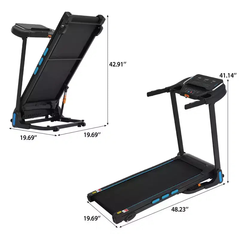Tapis roulant pliable 3,5 CV pour la maison avec inclinaison, 16 km/h, capacité de 159 kg, capteurs de fréquence cardiaque, chargement USB-C et USB, haut-parleur Bluetooth