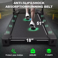 Tapis de course électrique pliable 3,5 CV pour la maison avec inclinaison automatique, absorption des chocs, capteur de pouls, haut-parleur Bluetooth et application FITSHOW