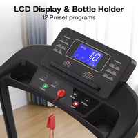 Tapis de marche tapis de course pliant pour seniors, design sûr et stable avec longue main courante, grand écran LED, capacité de poids 300Lbs