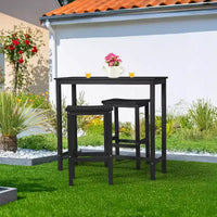 VINGLI Ensemble Table de Bar et 2 Chaises en Bois de Sapin 3 Pièces, Table Haute de Bar avec 2 Tabourets de Bar, Ensemble Bistro de Patio pour Jardin Balcon Cour Arrière