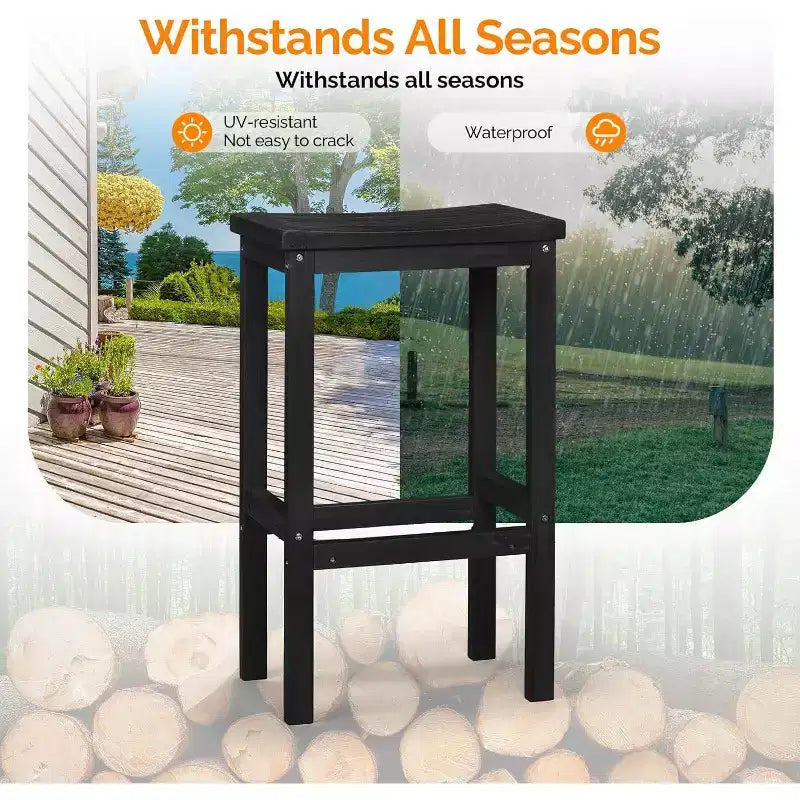 VINGLI Ensemble Table de Bar et 2 Chaises en Bois de Sapin 3 Pièces, Table Haute de Bar avec 2 Tabourets de Bar, Ensemble Bistro de Patio pour Jardin Balcon Cour Arrière