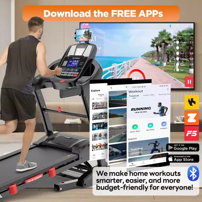 Tapis roulant pliable 5,1 CV pour la maison avec inclinaison automatique de 20 %, capacité de 136-181 kg, support iPad réglable, vitesse de 19 km/h, 71 programmes, sangles de genou offertes