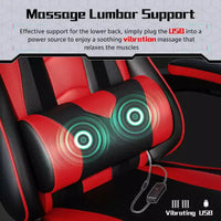 Chaise de jeu ergonomique Yaheetech en cuir PU, chaise de bureau exécutive avec accoudoirs rembourrés