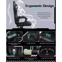 Chaise de jeu ergonomique Yaheetech en cuir PU, chaise de bureau exécutive avec accoudoirs rembourrés