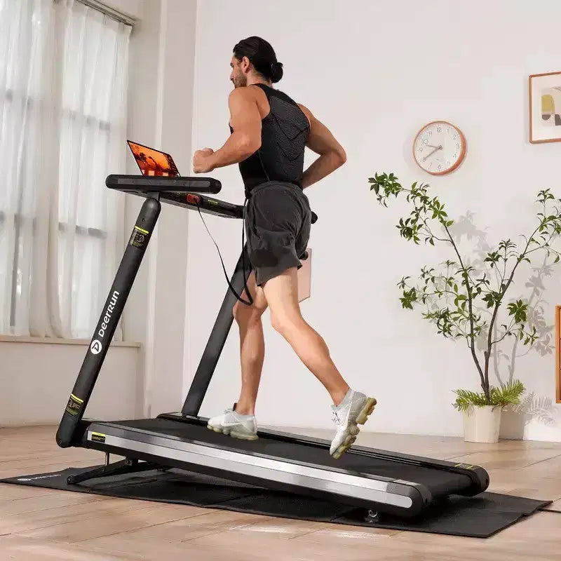 DeerRun X20 Tapis de course avec inclinaison automatique 15%, surface de course complète, capacité 400 lbs