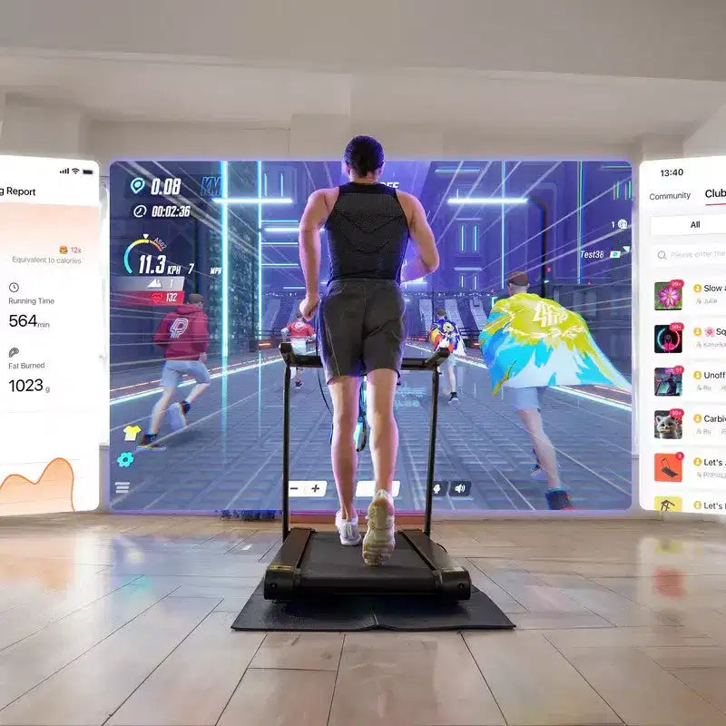 DeerRun X20 Tapis de course avec inclinaison automatique 15%, surface de course complète, capacité 400 lbs