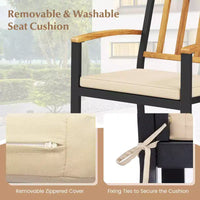Costway Ensemble repas d'extérieur 5 pièces en bois d'acacia avec coussins pour porche, balcon, jardin