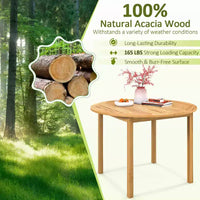 Costway Ensemble repas d'extérieur 5 pièces en bois d'acacia avec coussins pour porche, balcon, jardin