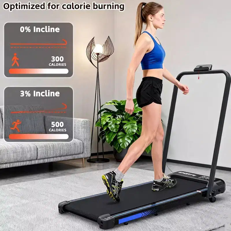 Tapis roulant 3-en-1 Whisen pour sous le bureau avec inclinaison, tapis de marche avec guidon, télécommande