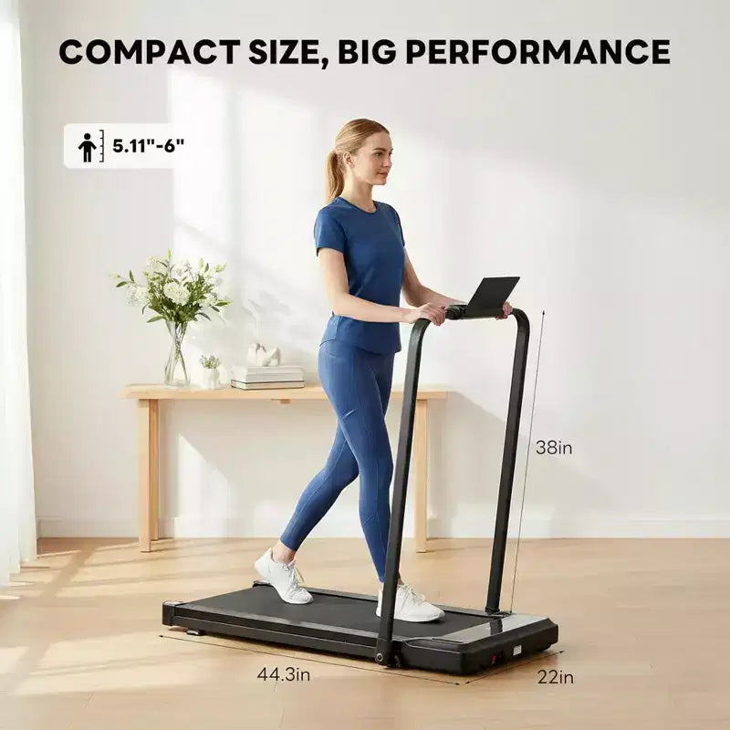 Tapis de marche compact NAYSAYE pour sous le bureau, silencieux et portable, pour l'exercice à la maison et au bureau, Noir, 42.2*22.05*38