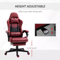 Chaise de Bureau et Gaming Fauteuil Gamer en Cuir PU Diamant, Dossier Haut, Fauteuil Inclinable Pivotant avec Repose-Pieds, Support Lombaire, Hauteur Réglable