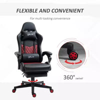 Chaise de Bureau et Gaming Fauteuil Gamer en Cuir PU Diamant, Dossier Haut, Fauteuil Inclinable Pivotant avec Repose-Pieds, Support Lombaire, Hauteur Réglable