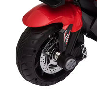 Moto électrique pour enfants avec phares, musique et stabilité à trois roues, rouge