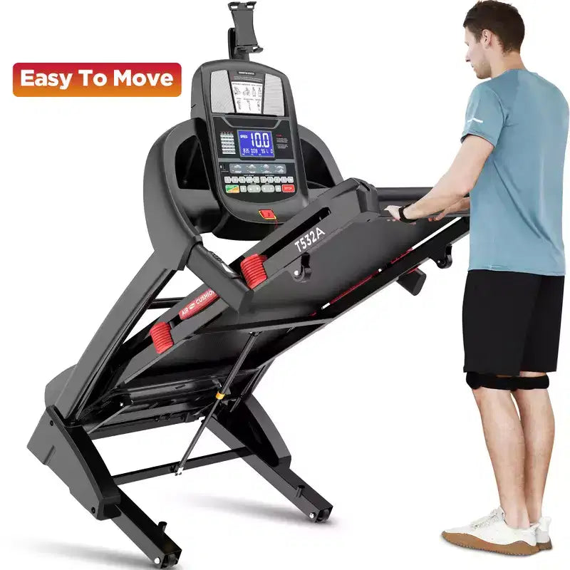 Tapis de Course Pliable pour la Maison, Moteur 5CV, Inclinaison Automatique 20%, 19,3 km/h, 71 Programmes, Application Bluetooth, Surface Amortissante, Capacité 136 kg, Sangle de Genou Offerte