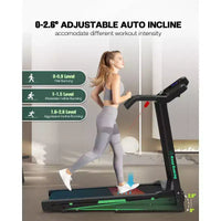 Tapis de course pliable avec inclinaison et application – Tapis de course électrique pour la maison, commandes de vitesse sur les mains courantes et moniteur de pouls intégré, design compact