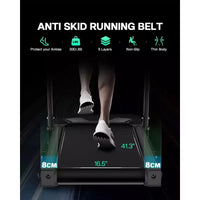 Tapis de course pliable avec inclinaison et application – Tapis de course électrique pour la maison, commandes de vitesse sur les mains courantes et moniteur de pouls intégré, design compact