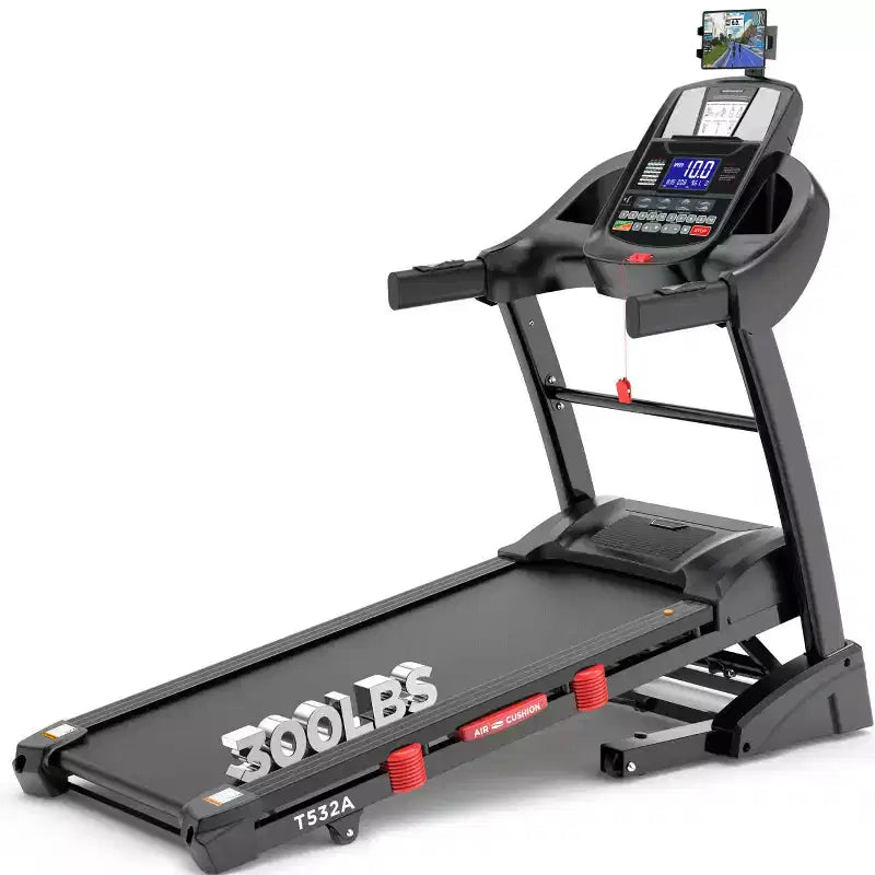Tapis de course pliable 4,5 CV pour la maison, 15 niveaux d'inclinaison automatique, supporte 136 kg, 71 programmes d'entraînement, contrôle intelligent FitShow APP, 16 km/h, haut-parleurs Bluetooth