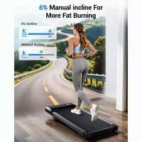 Tapis de marche Superun 6 % d'inclinaison sous le bureau, tapis roulant 3-en-1 pour la maison, facile à ranger