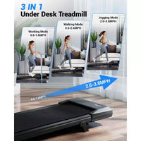 Tapis de marche Superun 6 % d'inclinaison sous le bureau, tapis roulant 3-en-1 pour la maison, facile à ranger