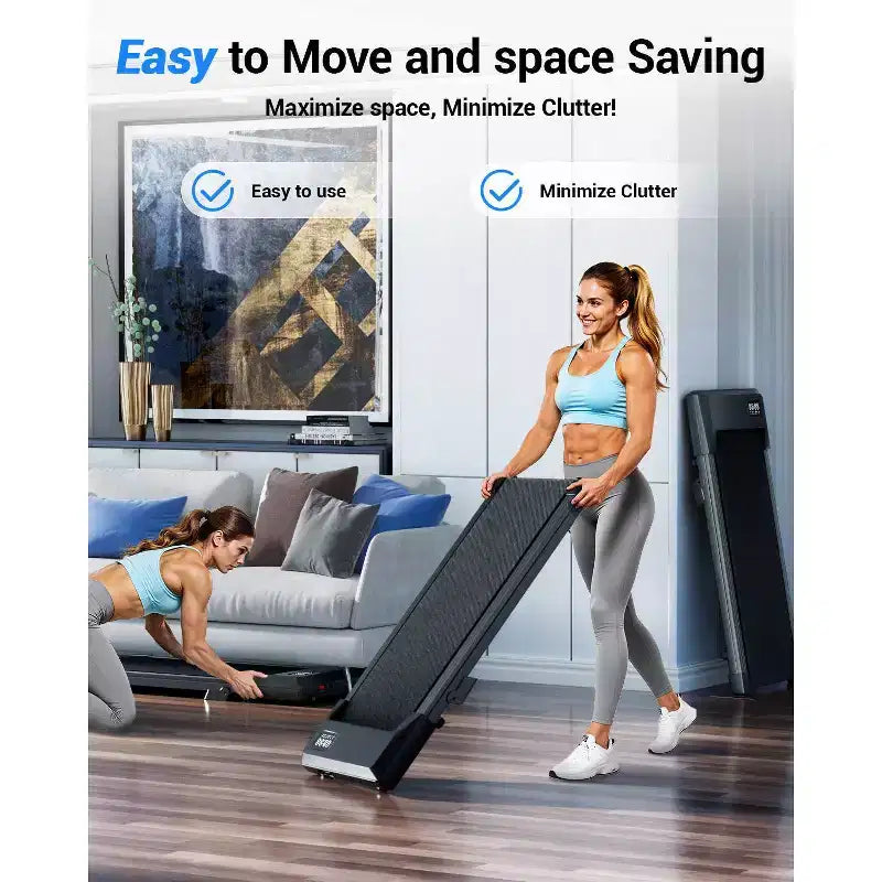 Tapis de marche Superun 6 % d'inclinaison sous le bureau, tapis roulant 3-en-1 pour la maison, facile à ranger