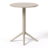 Ensemble de bistrot WestinTrends Playa 3 pièces en résine pour extérieur avec table et chaises empilables, sable