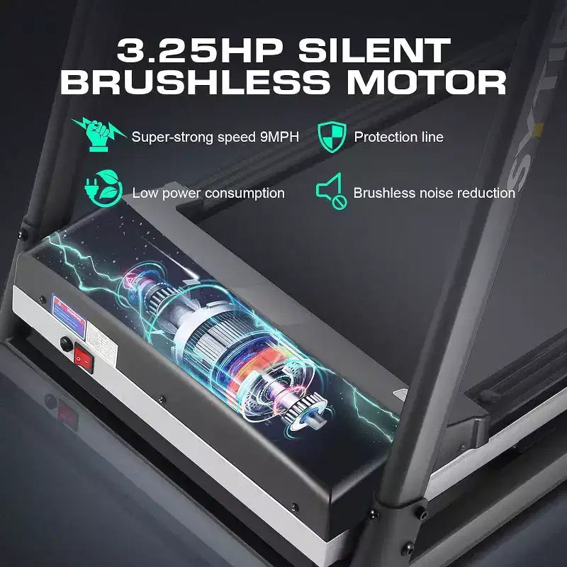 Tapis de course KRISRATE avec inclinaison de 12 %, écran TV 3D de 10", Wi-Fi, application et capteur de fréquence cardiaque pour la maison, tapis de course intelligent de 3,25 CV et 14,5 km/h, machine de course pliable