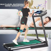 Tapis de course KRISRATE avec inclinaison de 12 %, écran TV 3D de 10", Wi-Fi, application et capteur de fréquence cardiaque pour la maison, tapis de course intelligent de 3,25 CV et 14,5 km/h, machine de course pliable