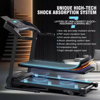 Tapis de course KRISRATE avec inclinaison, tapis de course pliable portable intelligent 3,5 CV pour la maison, machine de course avec suivi intelligent de la condition physique, absorption silencieuse des chocs