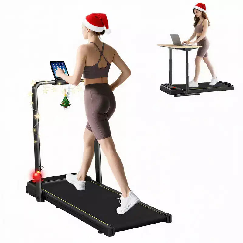 Tapis de marche Soozier, 0,6 à 6,2 mph, pliable, à placer sous un bureau, avec inclinaison, guidon, roues, écran LED et télécommande