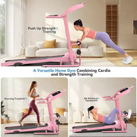 Tapis de course pliable KRISRATE avec banc d'abdominaux, tapis de course portable 3,5 CV amélioré en 2025 pour la maison avec inclinaison, écran LCD intelligent pour la masse grasse et la fréquence cardiaque