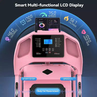 Tapis de course pliable KRISRATE avec banc d'abdominaux, tapis de course portable 3,5 CV amélioré en 2025 pour la maison avec inclinaison, écran LCD intelligent pour la masse grasse et la fréquence cardiaque