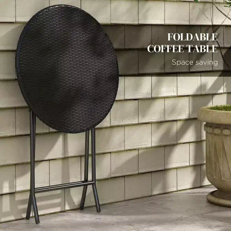 Ensemble de mobilier bistro de patio d'extérieur en résine tressée avec coussins, pour porche, jardin