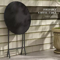 Ensemble de mobilier bistro de patio d'extérieur en résine tressée avec coussins, pour porche, jardin