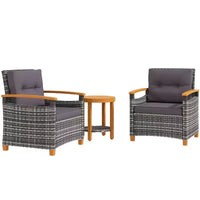 Ensemble bistrot extérieur, mobilier de jardin en osier avec coussins pour véranda, jardin