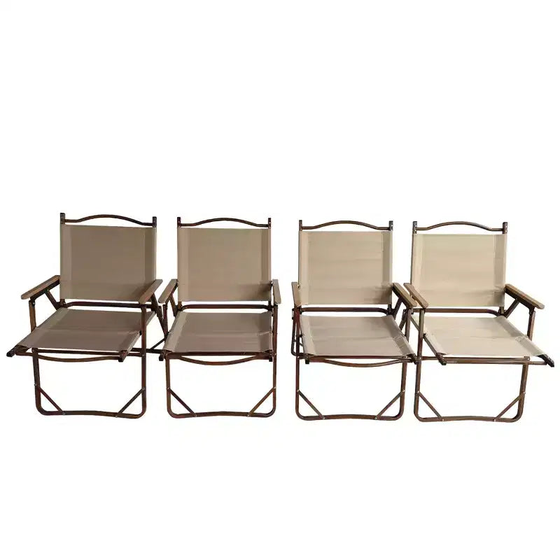 Chaise pliante et portable confortable avec accoudoirs, cadre en aluminium, chaise de voyage Kermit facile à plier et à transporter, lot de 4