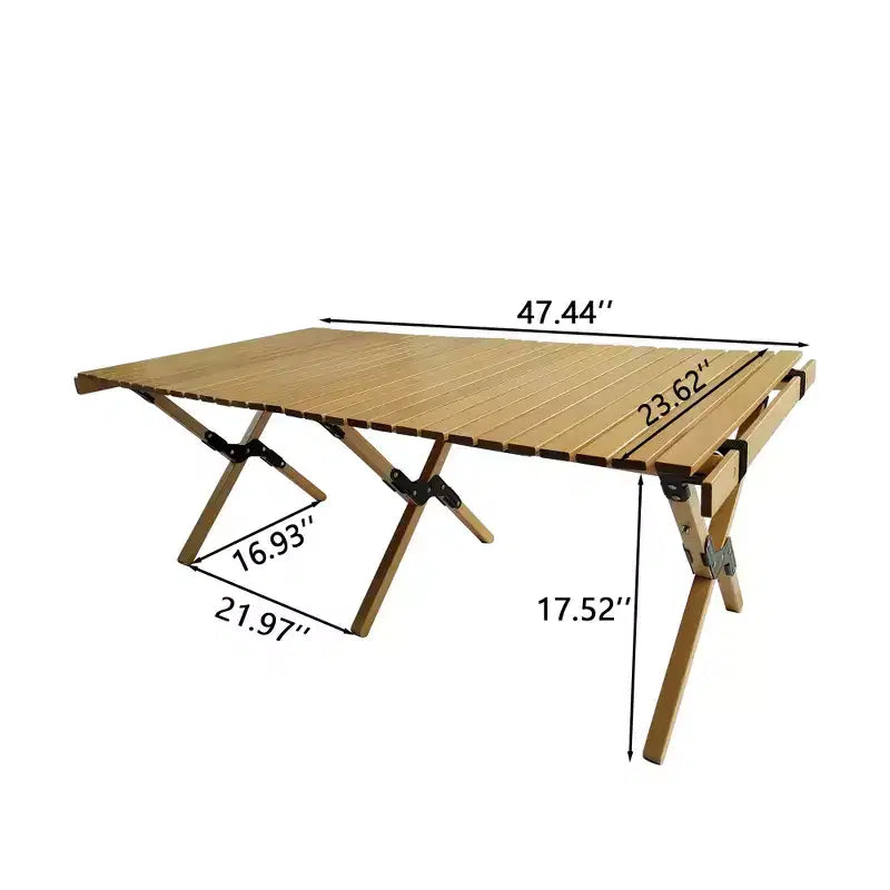 Ensemble de salle à manger multifonctionnel pliable et portable, 1 table de salle à manger et 4 chaises pliantes, universel pour l'intérieur et l'extérieur, Naturel